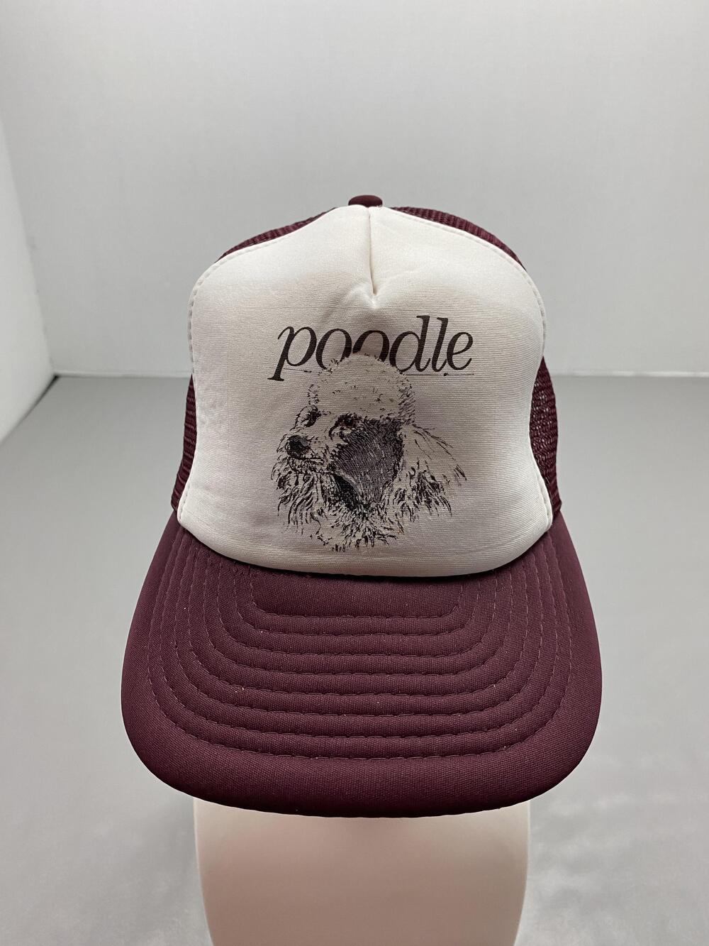 AMJ Pacific Co Hat Cap Snap Back One Size Red Trucker Mesh Poodle Mens